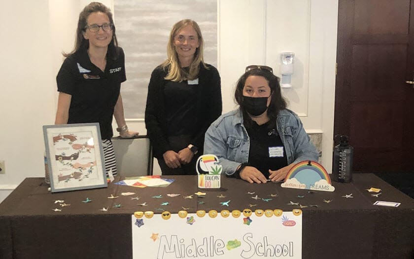 TECCA's middle school counseling team at our Welcome Back to School event