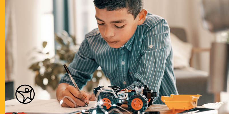 Student engaging in a STEAM activity